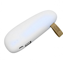 PB_Small_stone Универсальное зарядное устройство power bank в форме камня. 2600MAH. Белый