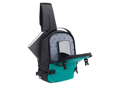 Рюкзак на одно плечо TORBER Xtreme, зелёный/чёрный, 20 х 8 х 31 см, 5л - рис 5.