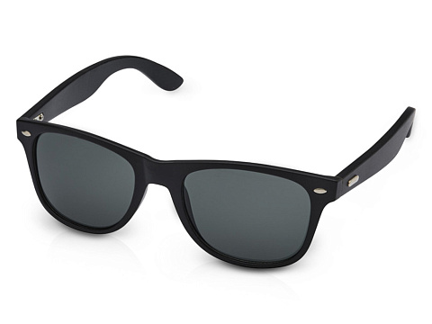 Бамбуковые солнцезащитные очки Arlo с черным покрытием - сплошной черный