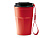 Термокружка KEURY из нержавеющей стали с двойными стенками и ручкой с керамической слоем, красный - миниатюра