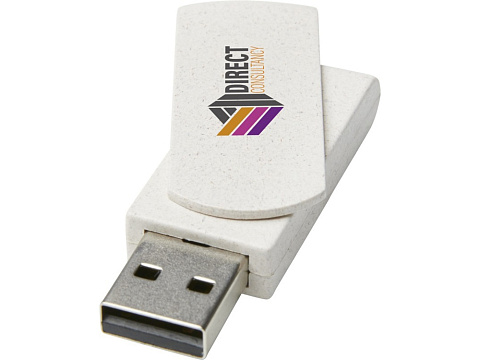 Rotate, USB-накопитель объемом 8 ГБ из пшеничной соломы, бежевый - рис 3.