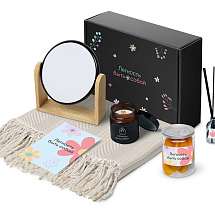 Подарочный набор Re:f. Shelter  с пледом, зеркалом, свечой и диффузором