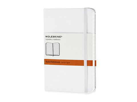 Записная книжка Moleskine Classic (в линейку) в твердой обложке, Pocket (9x14см), белый