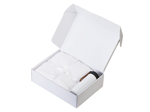 Подарочный набор с пледом, термосом Cozy hygge 2.0, белый - рис 2.