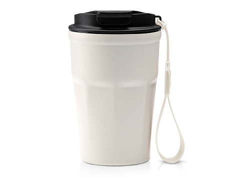 Термокружка KEURY из нержавеющей стали с двойными стенками и ручкой с керамической слоем, белый