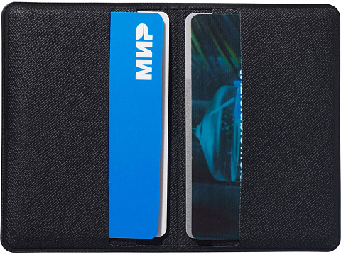 Футляр-книжка на 4-е карты с RFID Favor, черный - рис 4.