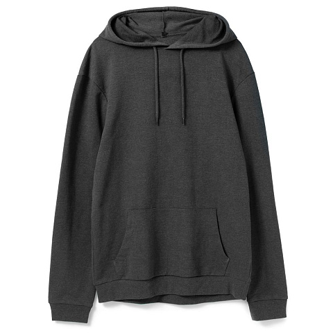 Толстовка с капюшоном унисекс Hoodie, серый меланж (антрацит) - рис 2.