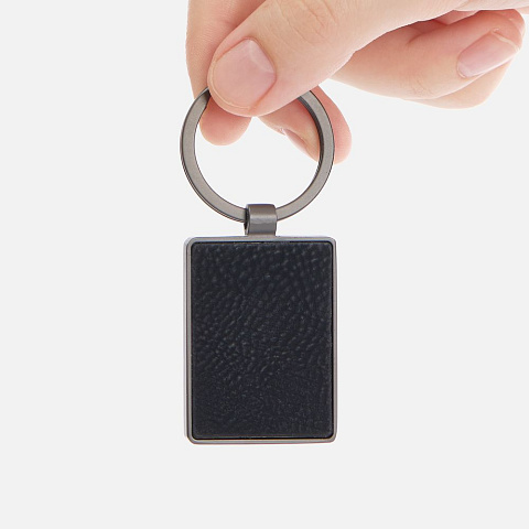 Брелок Gun Metal Leather Rectangle, графитовый - рис 4.
