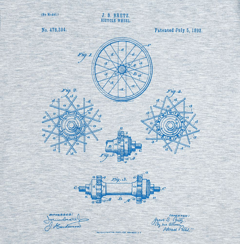 Футболка приталенная Old Patents. Wheel, голубой меланж - рис 4.