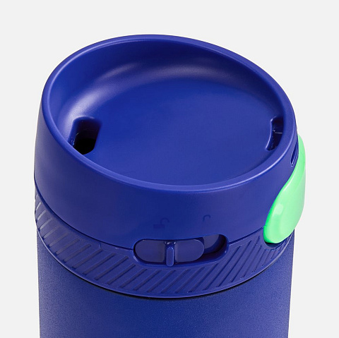 Термостакан X1 с цветной кнопкой, синий с зеленым - рис 4.