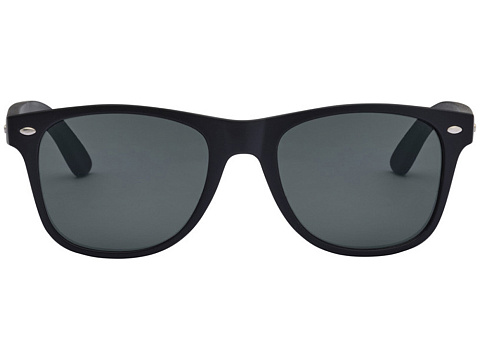 Бамбуковые солнцезащитные очки Arlo с черным покрытием - сплошной черный - рис 2.