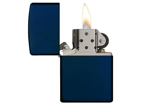 Зажигалка ZIPPO Classic с покрытием Navy Matte, латунь/сталь, синяя, матовая, 38x13x57 мм - рис 4.