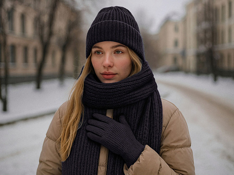 Подарочный набор  Nordend, темно-синий меланж - рис 3.