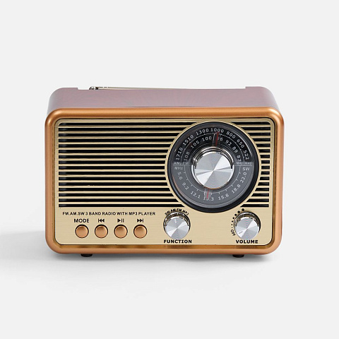 Bluetooth-колонка с радио Listenberg, коричневая - рис 4.