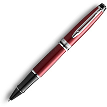 Ручка-роллер Waterman Expert Dark Red Lacquer CT Black, стержень: Fblk