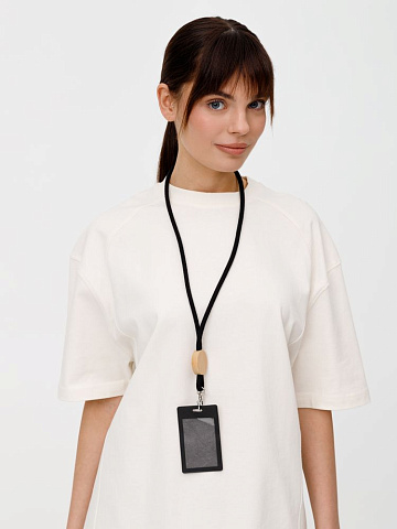 Шнурок для бейджа Tube Wood, черный - рис 10.