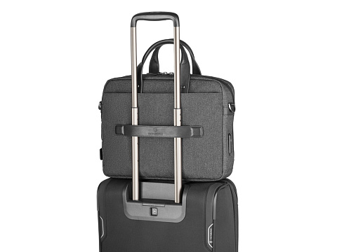 Портфель VICTORINOX Architecture Urban2 15" Briefcase 15'', серый, полиэстер/кожа, 42x13x31 см, 16 л - рис 9.