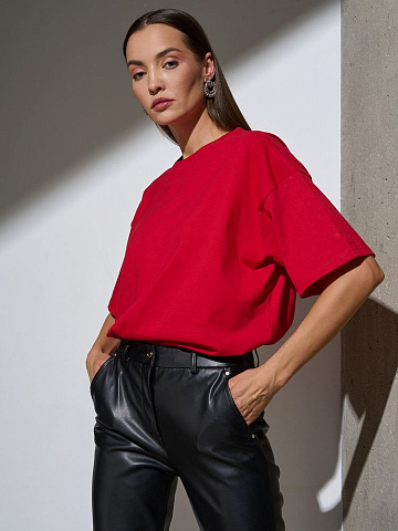 Футболка Oversize Premium, красная - рис 5.