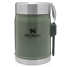 Банка для еды объемом 400 мл с ложкой-вилкой Stanley Legendary - Зеленый лесной