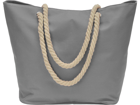 Сумка Seaside для шопинга и пляжа с широким дном, серый - рис 3.