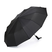 Зонт складной мужской TORBER, автомат, 3 сложения, черный, каркас сталь/файбергласс, эпонж, пластиковая ручка, диаметр 103 см
