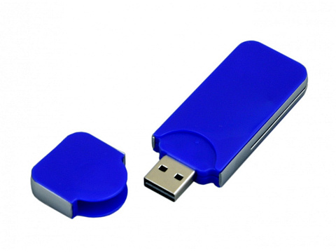 USB-флешка на 4 Гб в стиле I-phone, прямоугольнй формы, синий - рис 2.