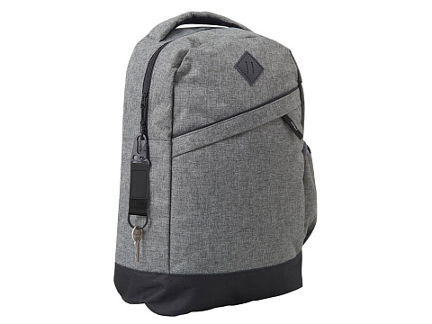 Брелок-ремувка Carabinier из ткани с вставкой из экокожи и карабином, черный - рис 3.