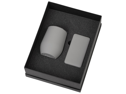 Подарочный набор с термокружкой и повербанком С2, 10000 mAh, серый - рис 2.