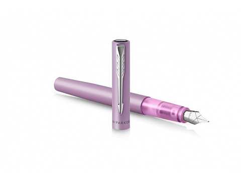 Перьевая ручка Parker Vector  XL Lilac, цвет чернил blue CT, перо: F, в подарочной упаковке. - рис 3.