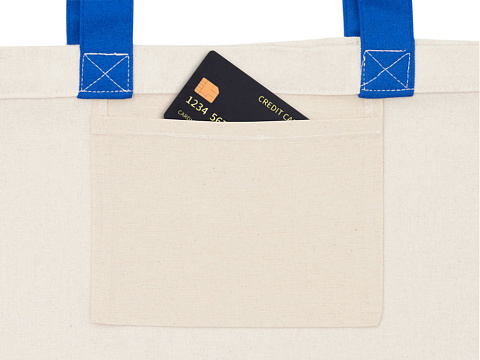 Сумка для шоппинга Cotton из переработанного хлопка 280 г, синий - рис 5.