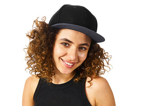 Бейсболка с прямым козырьком Los Angeles 2.0, черный/серый меланж - рис 3.