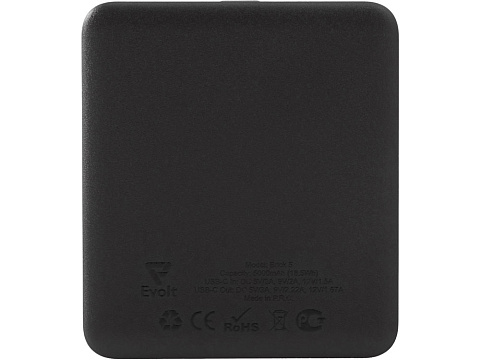 Внешний аккумулятор Brick 5 с быстрой зарядкой PD, 5000 мАч, черный - рис 4.