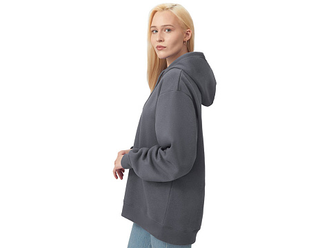 Толстовка с капюшоном оверсайз Lisbon унисекс, темно-серый - рис 5.