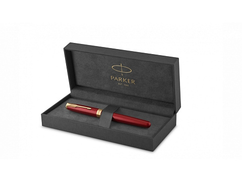 Перьевая ручка Parker Sonnet , Lacquer Intense Red GT, перо: F, цвет чернил: black, в подарочной упаковке - рис 2.