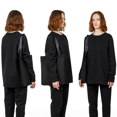 Шопер B4, черный с черными ручками - рис 5.