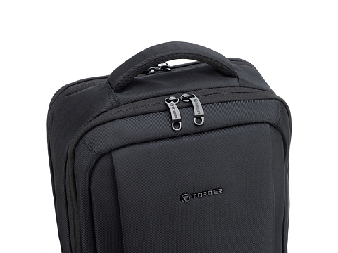 Рюкзак TORBER VOYAGE c отделением для ноутбука 17'', черный, полиэстер 900D, 31х17х44 см, 18 л - рис 8.