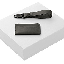 Подарочный набор Long River: картхолдер, ремешок для ключей (без лого Long River), белая коробка