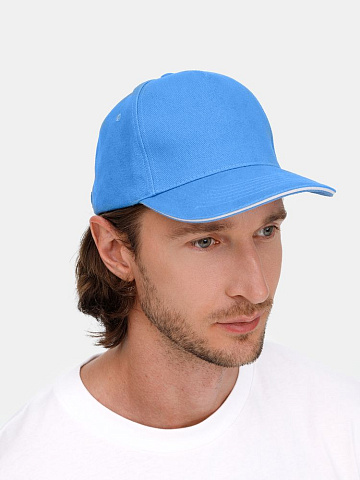 Бейсболка Classic 2.0, синяя с белым кантом - рис 9.