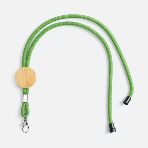Шнурок для бейджа Tube Wood, зеленый - рис 2.