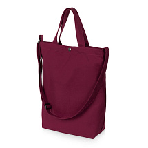 Сумка Helfer из хлопка на кнопке с регулирующейся лямкой, бордовый