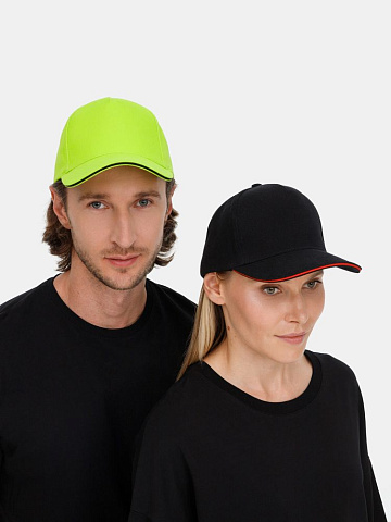 Бейсболка Classic 2.0, черная с красным кантом - рис 11.