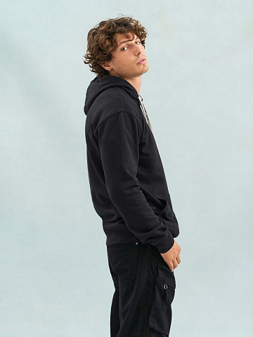 Худи унисекс Cameron, черное с серым меланжем - рис 8.