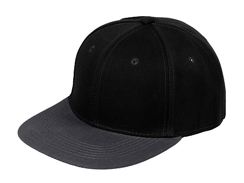 Бейсболка с прямым козырьком Los Angeles 2.0, черный/серый меланж - рис 4.