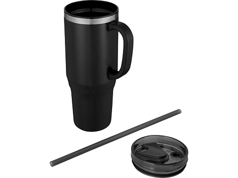 Melbourne кружка 1200 мл, сертифицированная согласно RCS, с соломинкой - сплошной черный - рис 3.