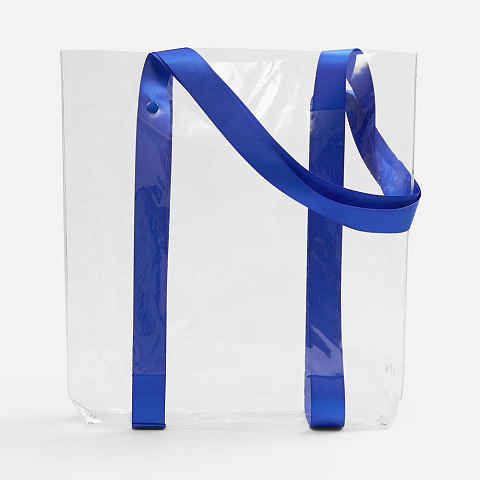 Шопер Clear Fest, ver.2, прозрачный с синими ручками - рис 3.
