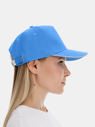 Бейсболка Classic 2.0, синяя с белым кантом - рис 8.