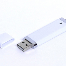 USB-флешка промо на 64 Гб прямоугольной классической формы, белый