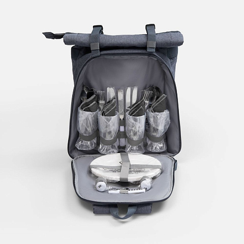 Набор для пикника Picnivo на 4 персоны, темно-серый меланж - рис 7.