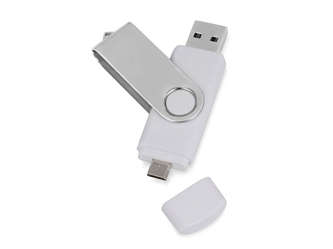 USB/micro USB-флешка 2.0 на 16 Гб Квебек OTG, белый