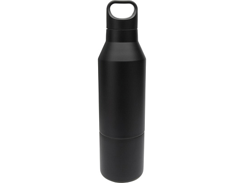 Изолированная бутылка из переработанной нержавеющей стали Odessy объемом 600 мл, сплошной черный - рис 2.
